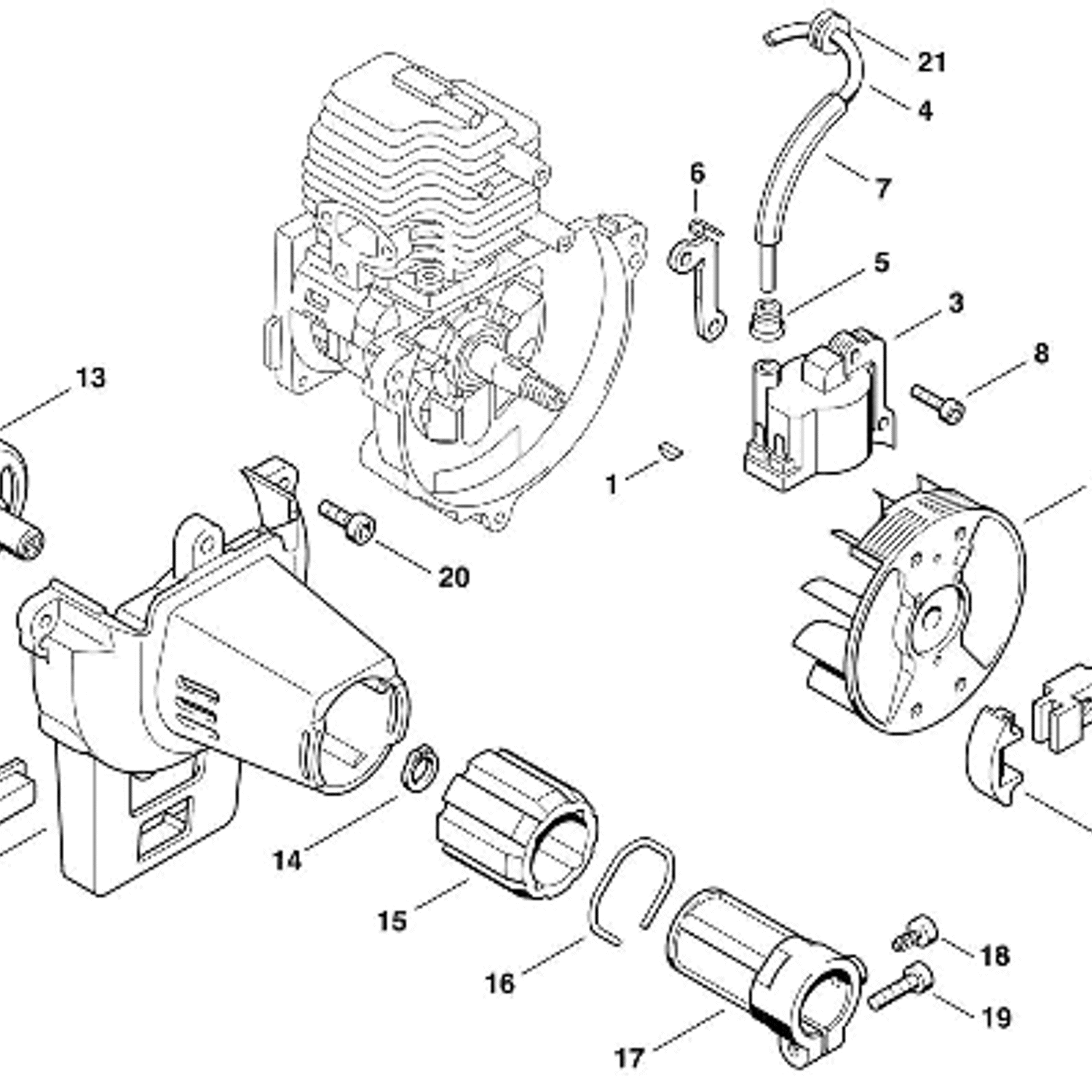 Stihl FS 74 Brushcutter (FS74) Parts Diagram, C-Ignition system, Clutch