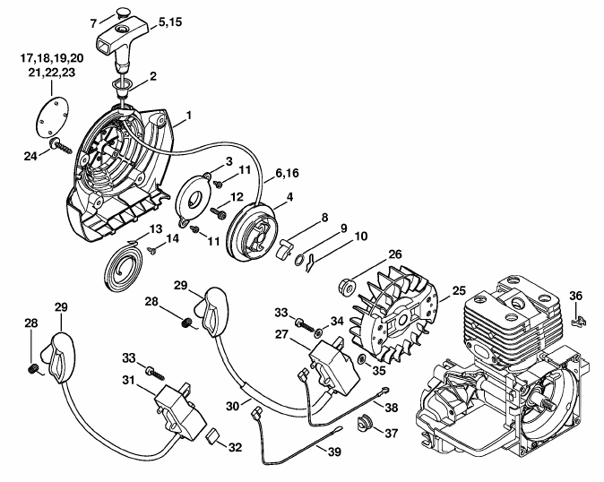 Rewind starter, Ignition system