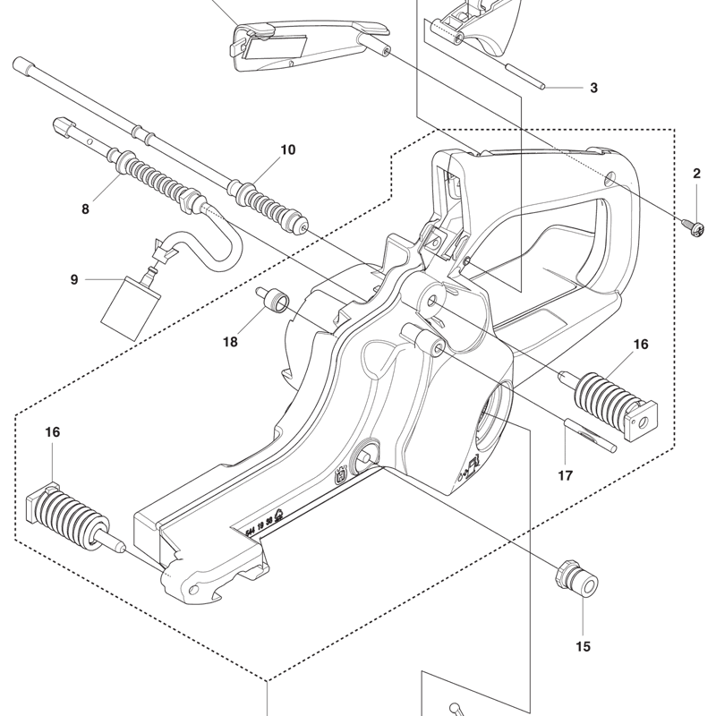 Husqvarna 435e Chainsaw (2011) Parts Diagram, Fuel Tank