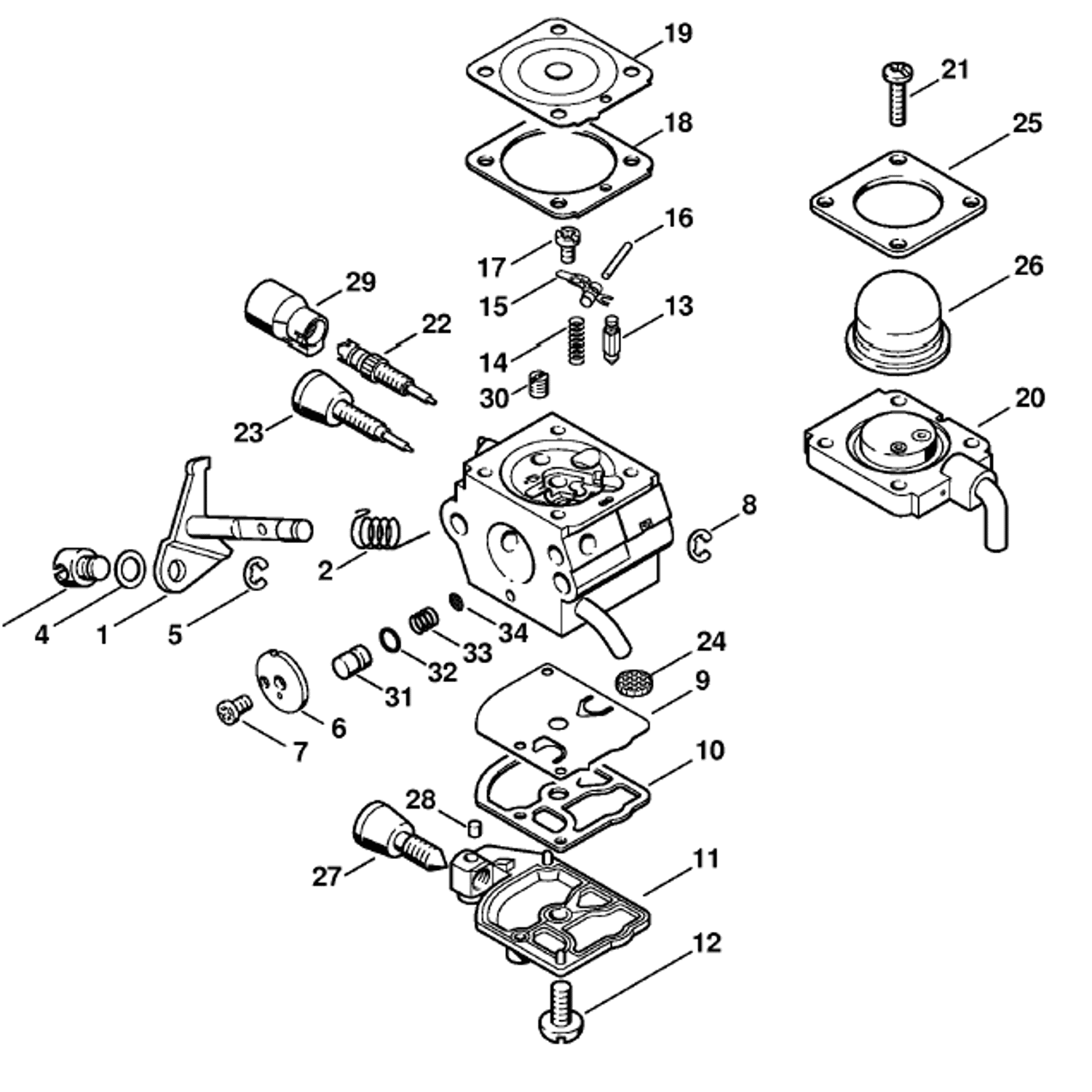 Fs45c Stihl FS 45 Brushcutter (FS45C-EDZ) Parts Diagram, Carburetor C1QS97A
