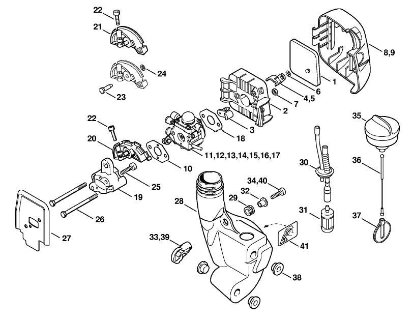 Air filter, Fuel tank