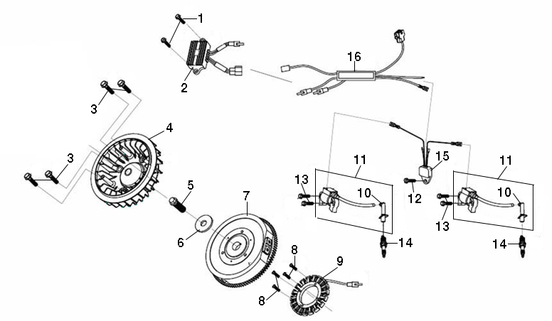 Flywheel and coil