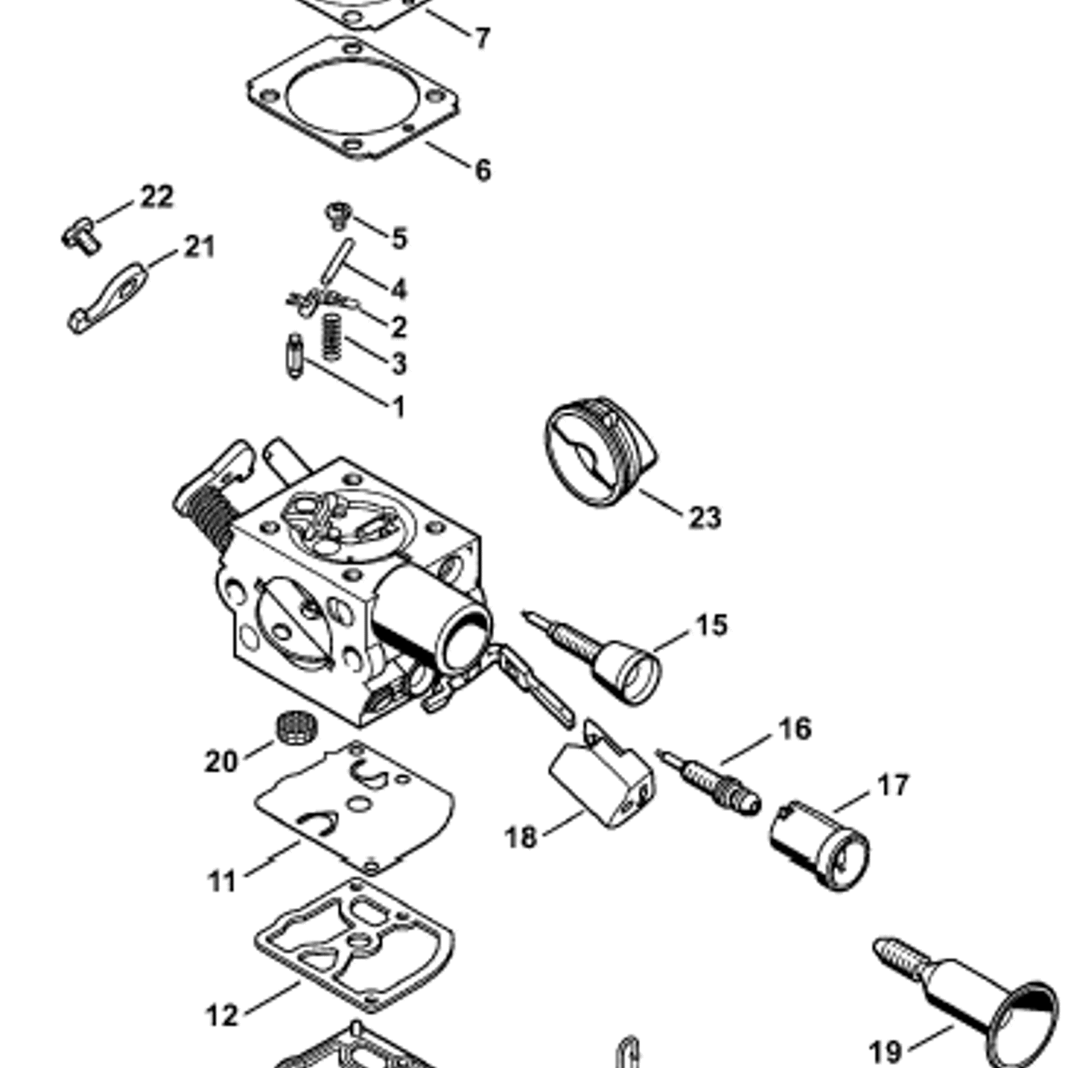 Stihl MS 261 Chainsaw (MS261 VWZ) Parts Diagram, Carburetor C1Q-S178B