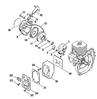 B-Rewind starter, Muffler