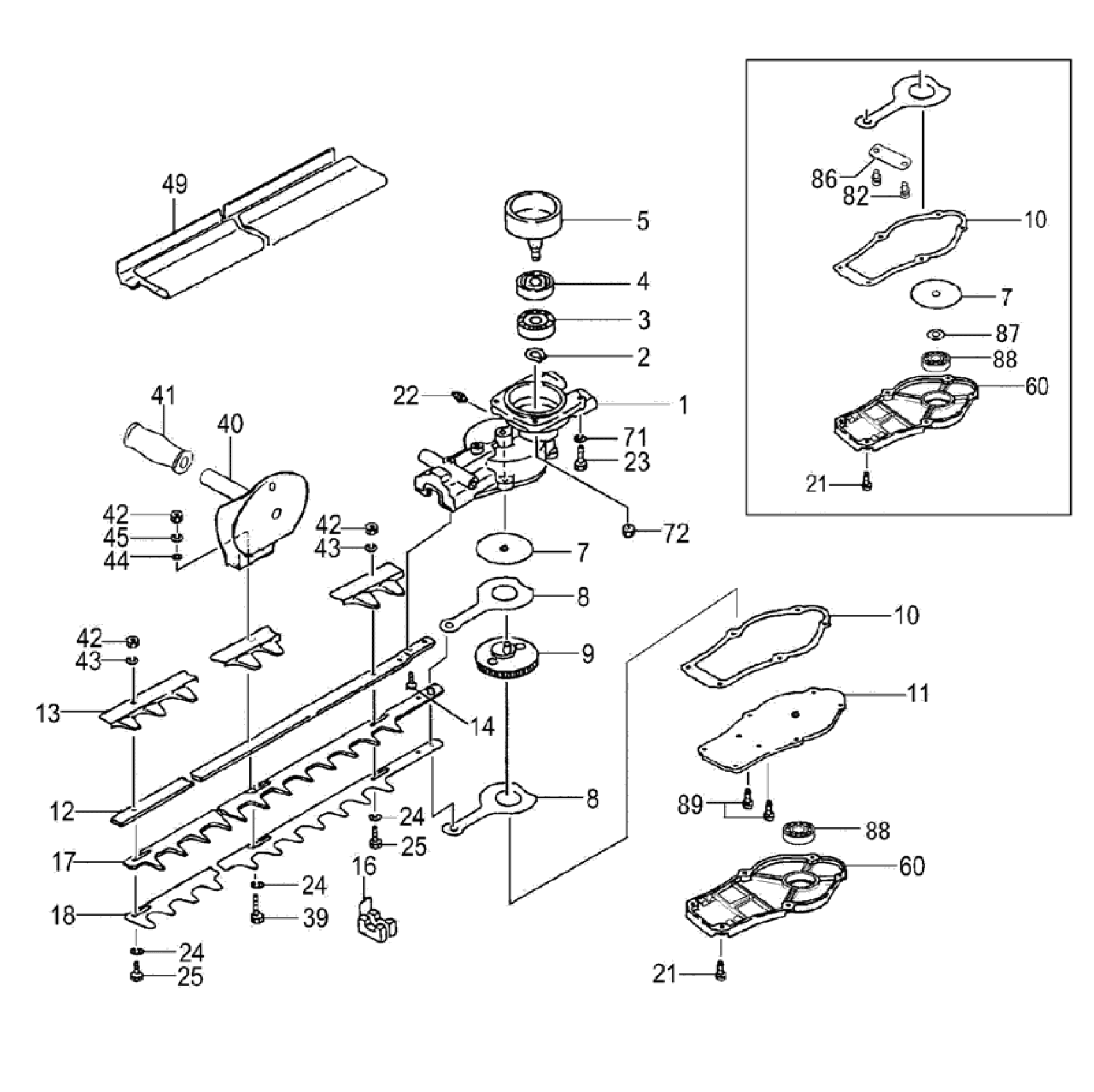 GEAR CASE/BLADE (SERIAL NO.Z061901-Z353300)