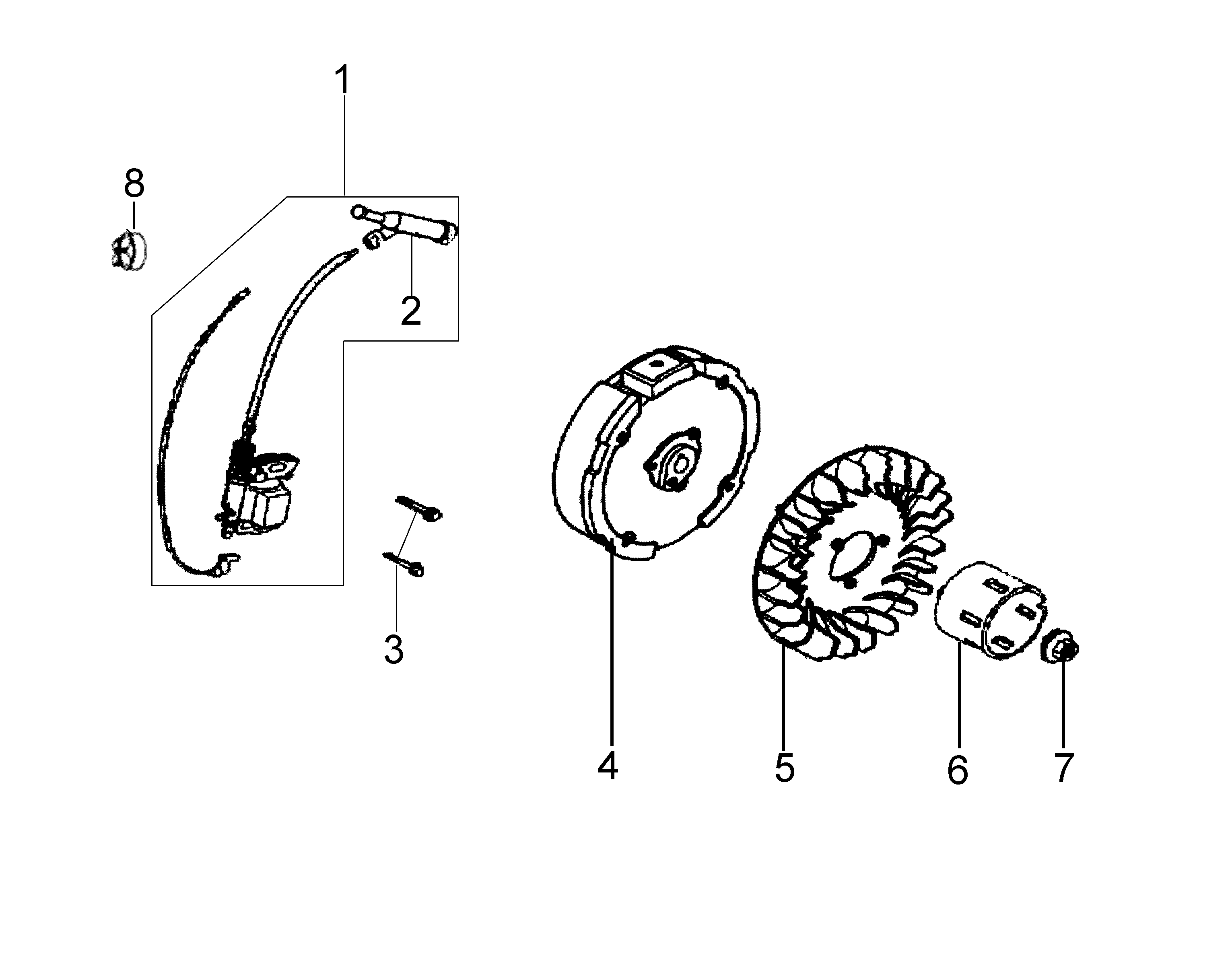Flywheel and coil