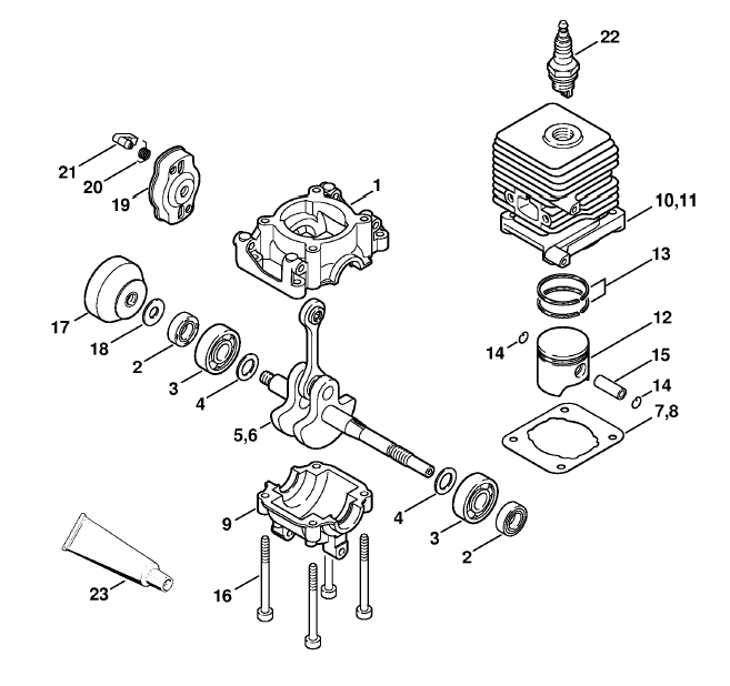 Crankcase, Cylinder