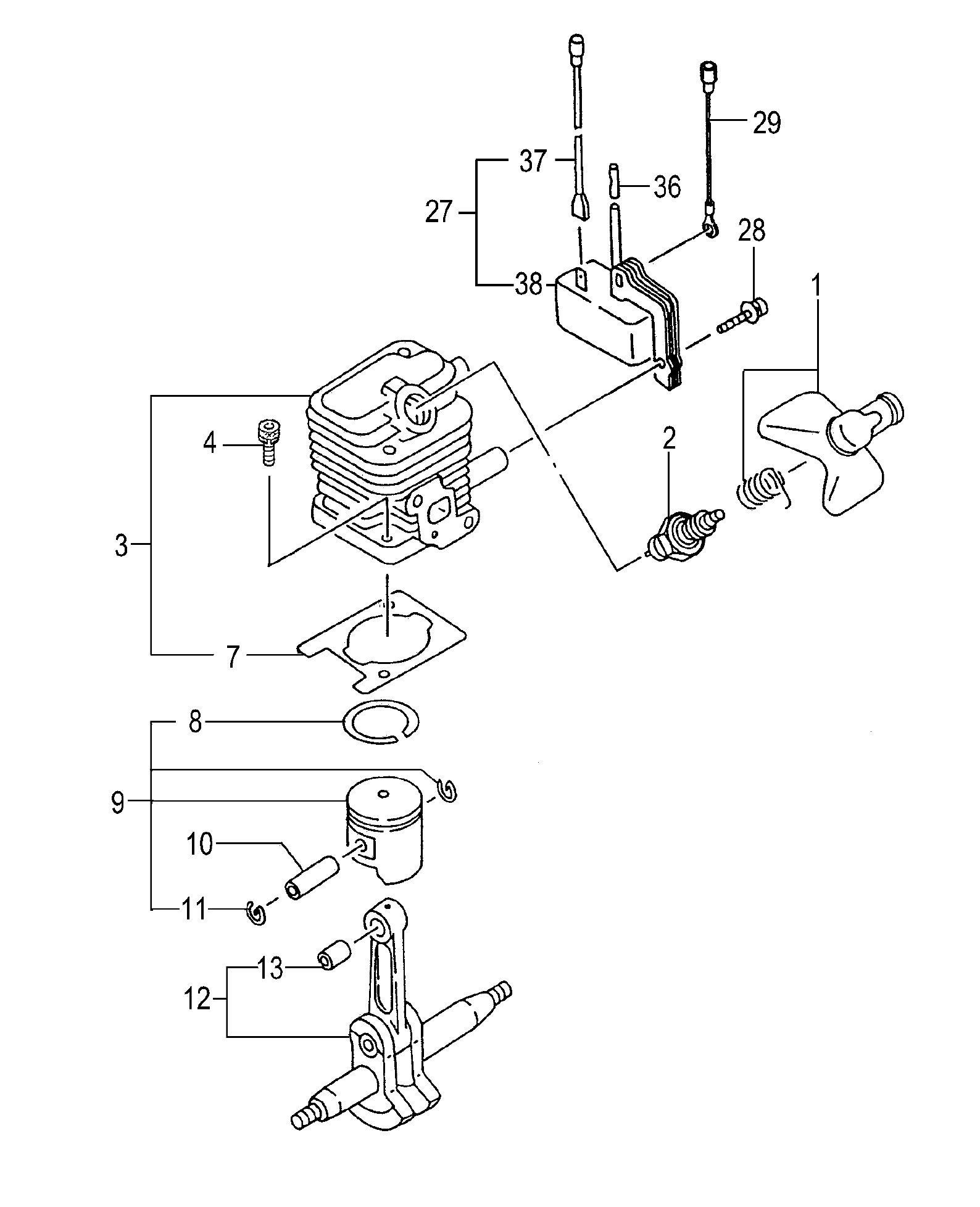 CYLINDER/PISTON/CRANK SHAFT