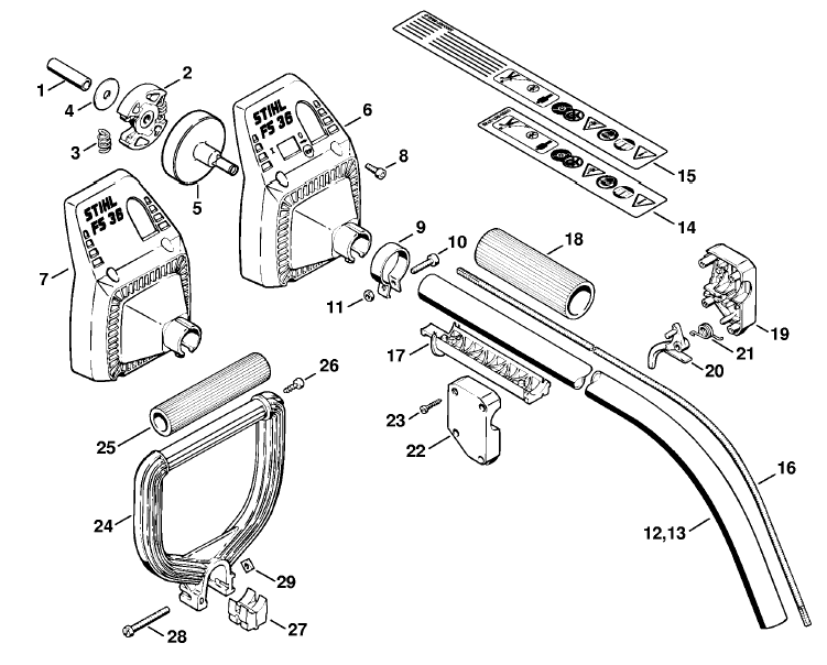 Clutch, Drive tube assembly