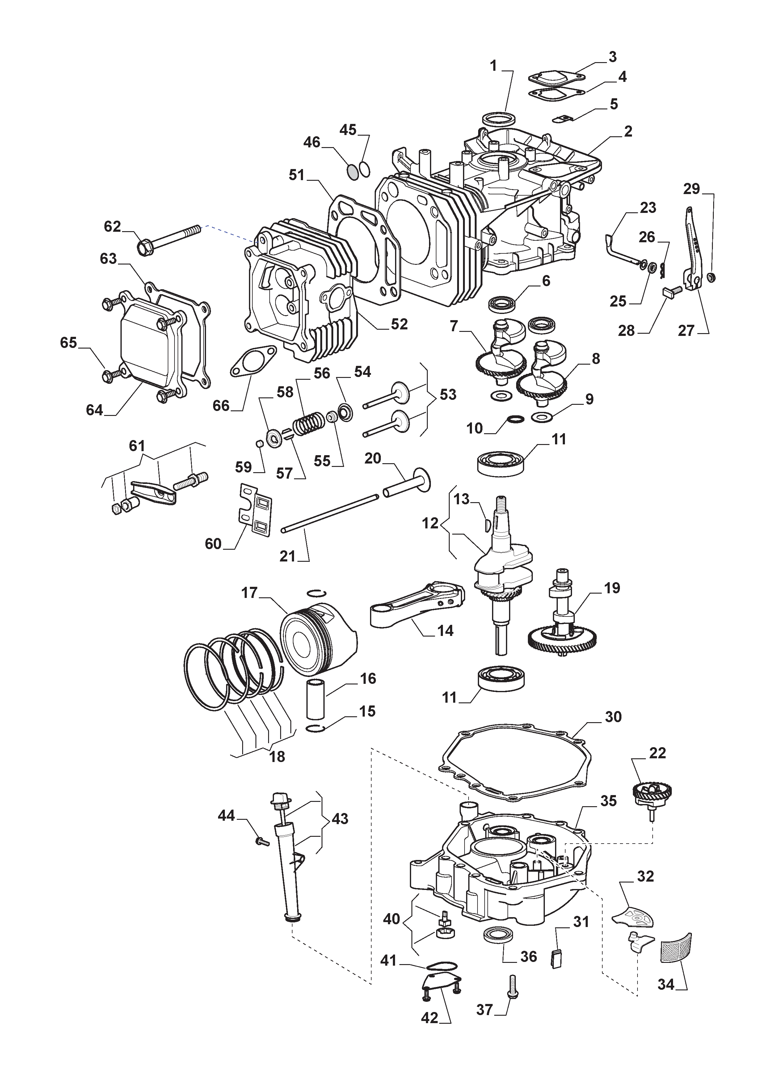  Piston, Crankshaft