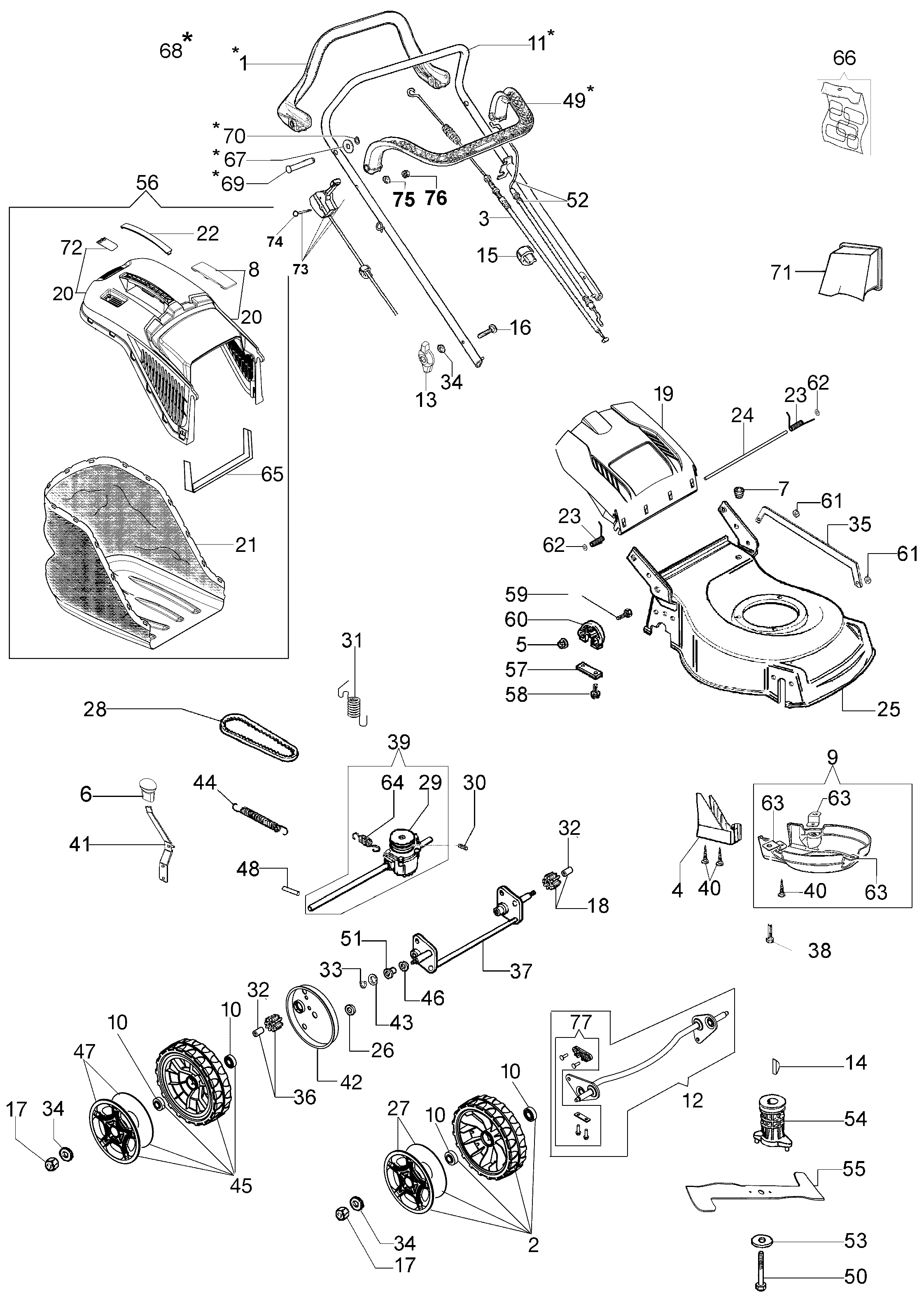 Complete illustrated parts list