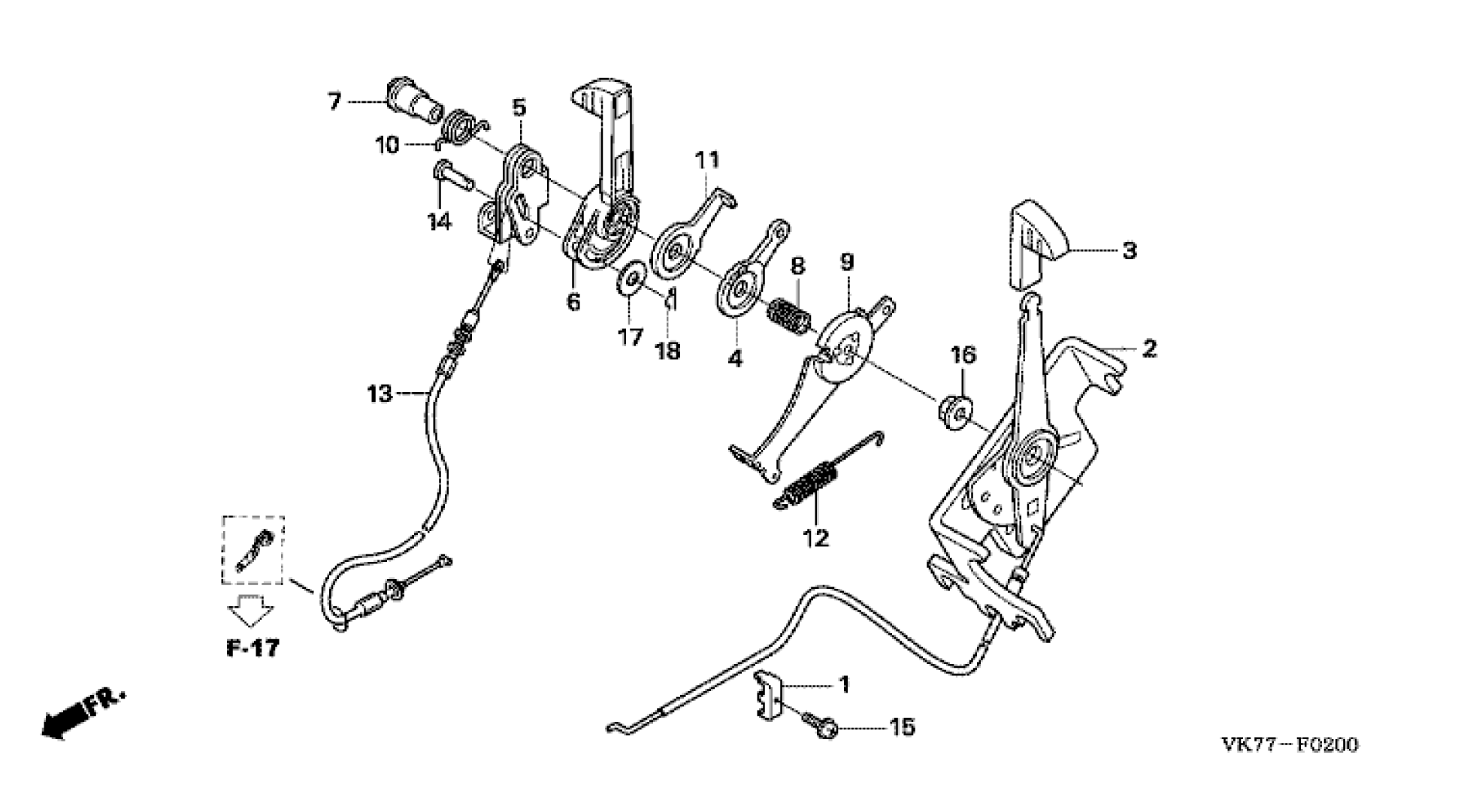 THROTTLE CABLE & LEVER 