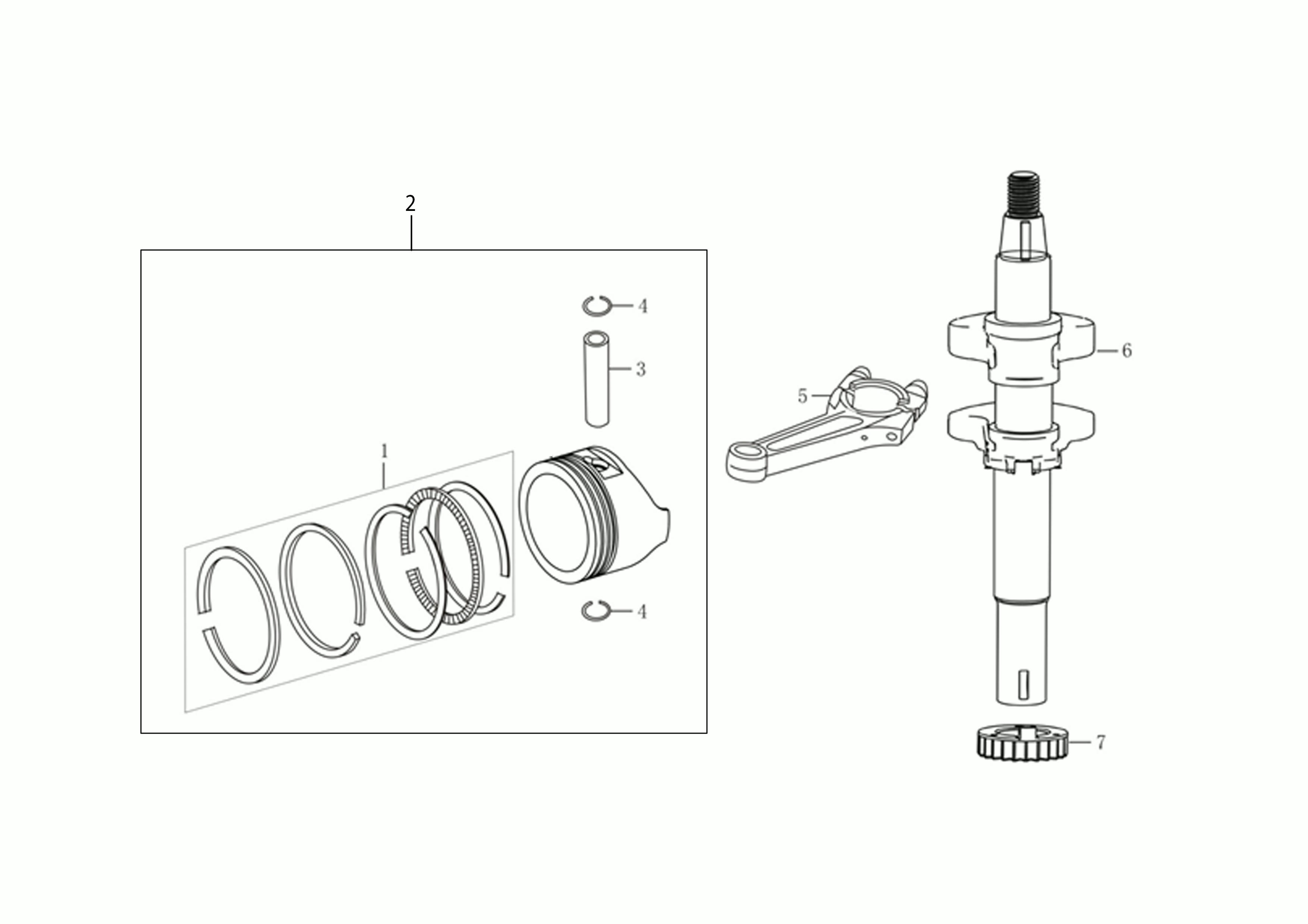 Shaft + piston