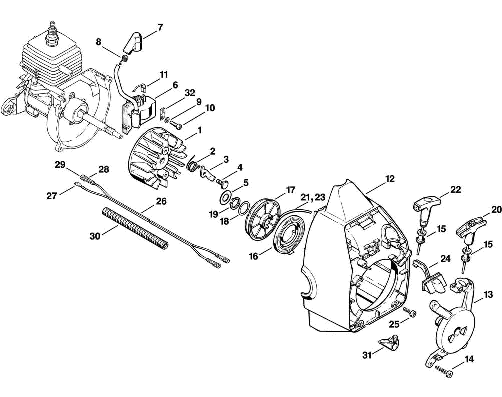 B-Ignition system, Rewind starter