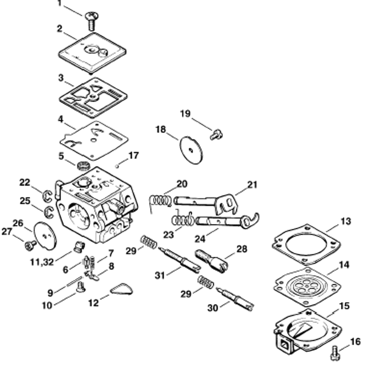 Ms 340 Stihl MS 340 Chainsaw (MS340) Parts Diagram, Carburetor C3A-S31E