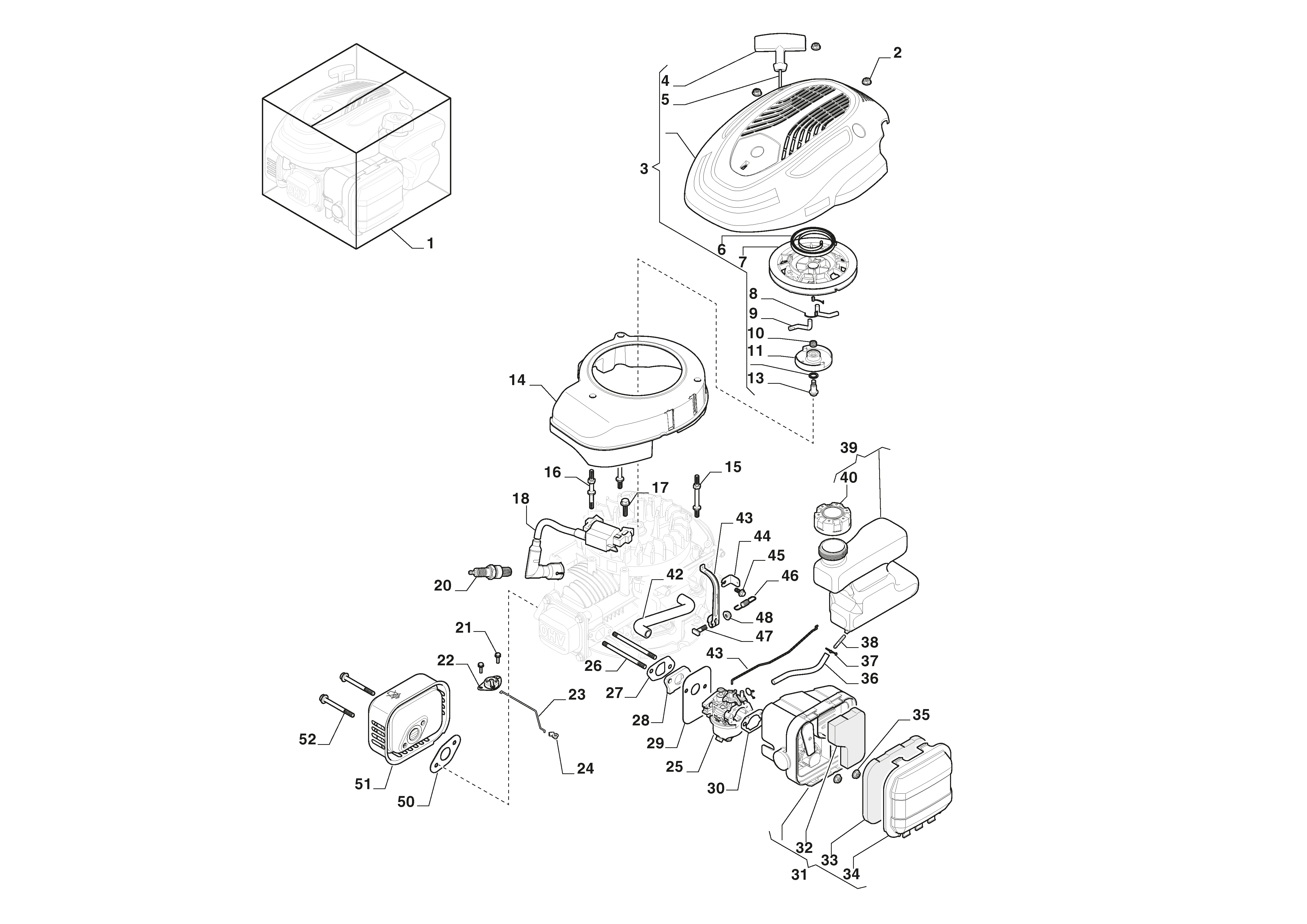  Carburettor, Tank