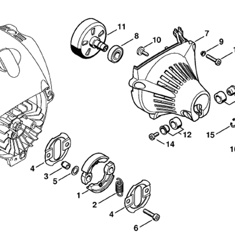 Stihl FS 90 Brushcutter (FS90-R) Parts Diagram, Clutch, Fan housing