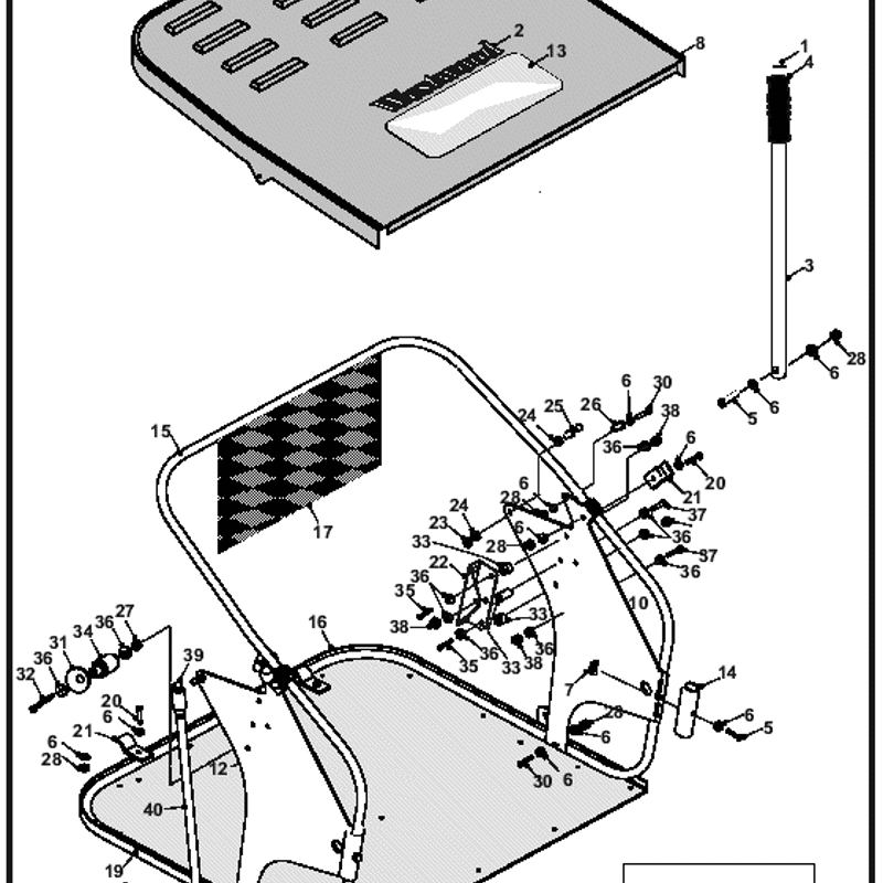 Westwood V20/50 Tractor 2004-2006 (2004-2006 ) Parts Diagram, Powered Powered Grass Collector Net 2002