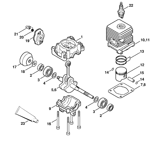 Crankcase, Cylinder