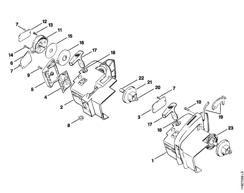 Stihl 015 Chainsaw (015LQ) Parts Diagram, Rear Handle