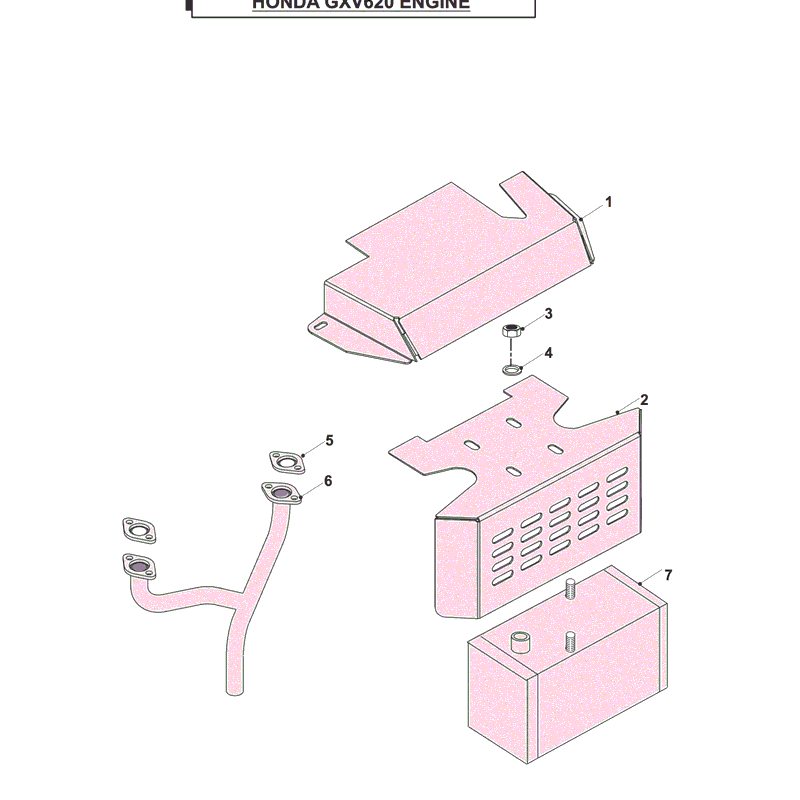 Countax A2050 Lawn Tractor 2004 (2004) Parts Diagram, TWIN EXHAUST(HONDA ENGINE) ASSEMBLY