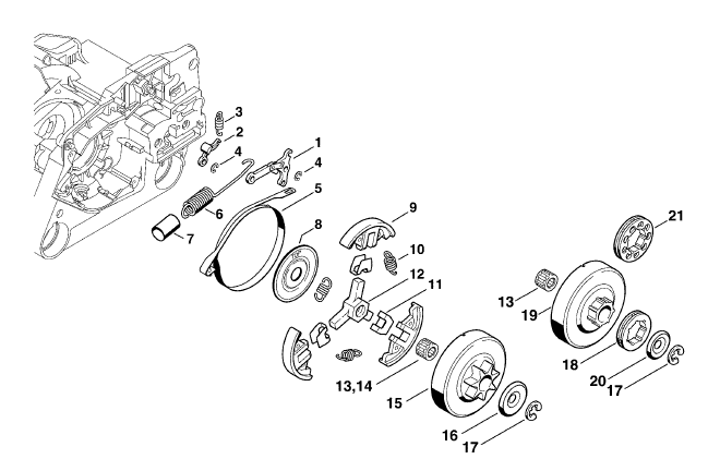Chain brake - Clutch