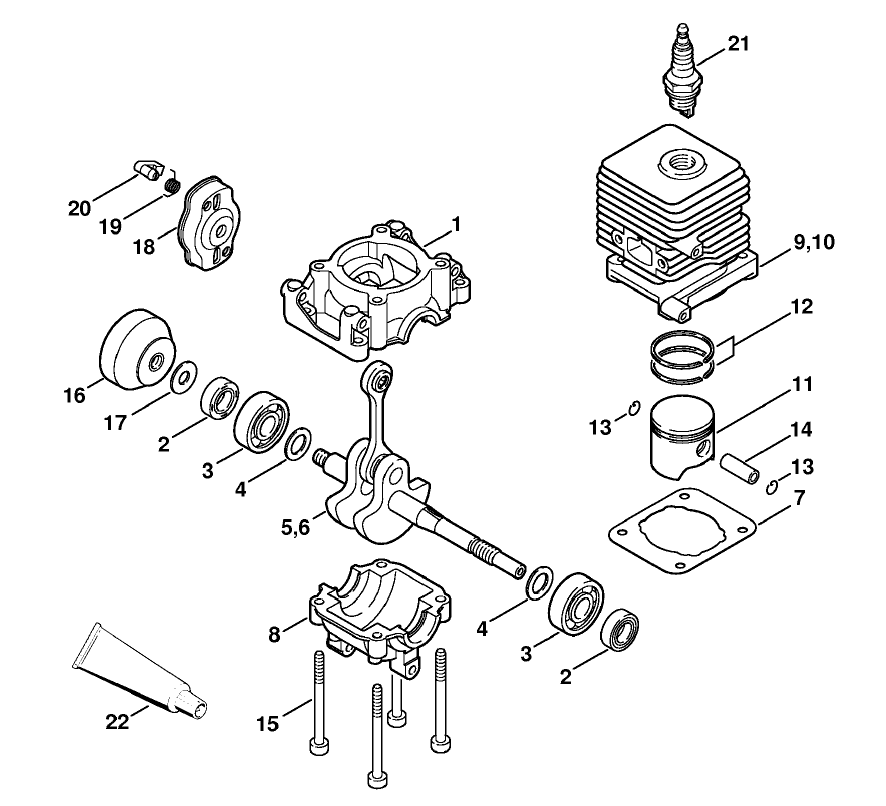 Crankcase, Cylinder