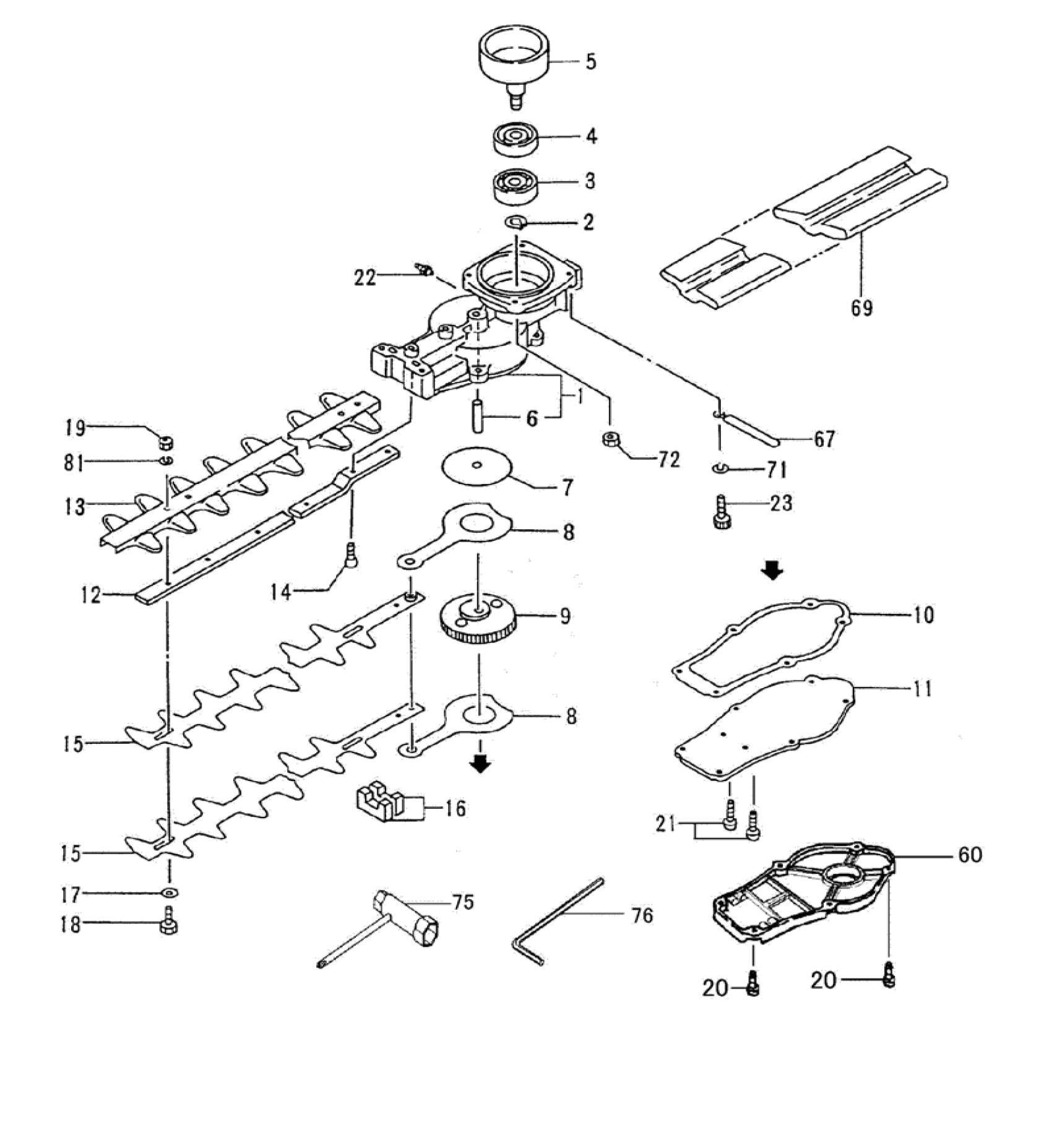 GEAR CASE/BLADE(500MM)