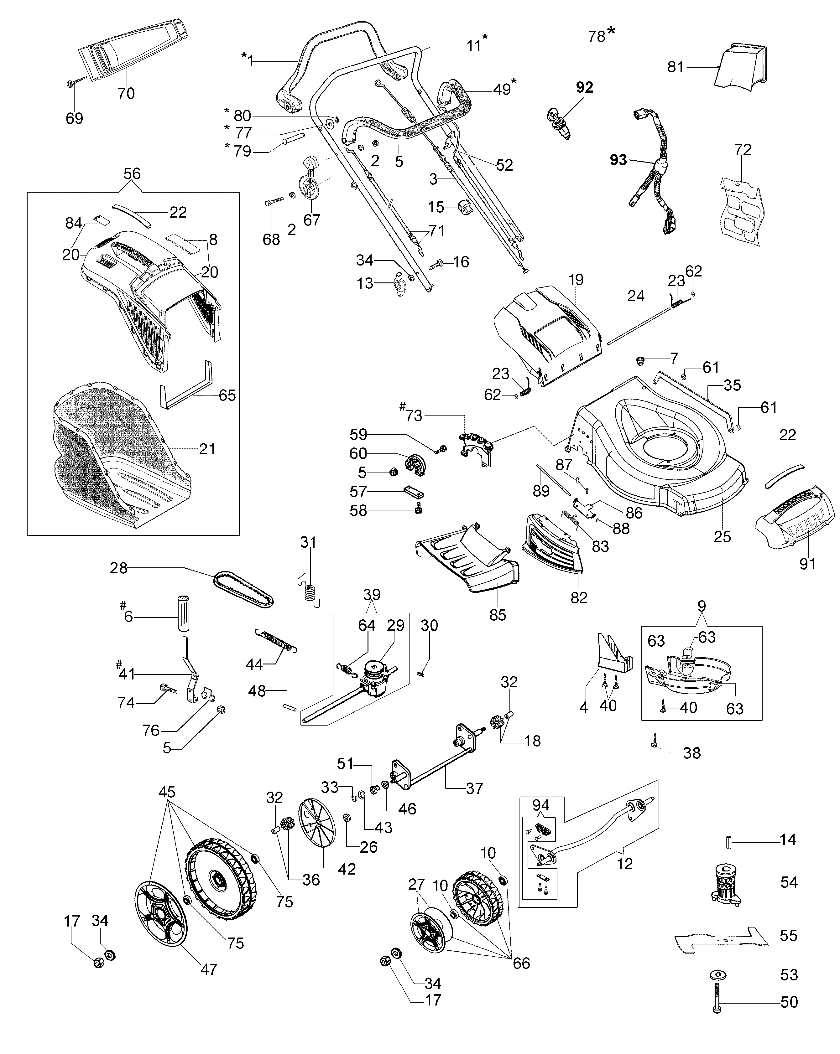 Complete illustrated parts list