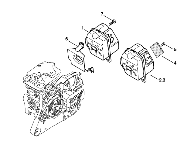 Stihl MS 270 Chainsaw (MS270 C-BZ) Parts Diagram, Muffler
