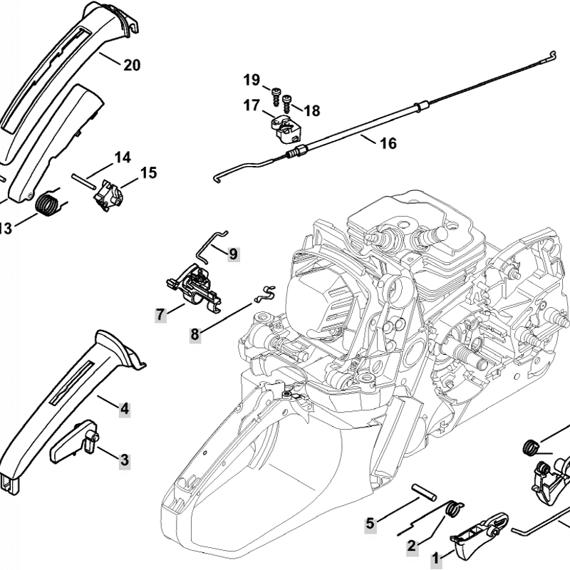 Stihl MS 362 Chainsaw (MS362 & C) Parts Diagram, Trottle Control
