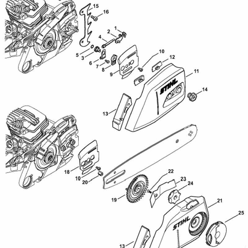 Stihl MS 261 Chainsaw (MS261 CBE) Parts Diagram, Chain tensioner