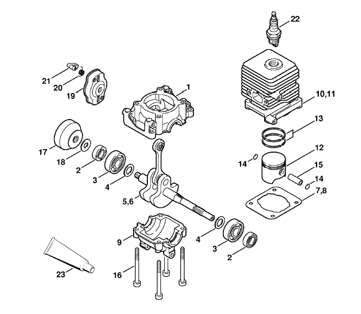 Crankcase, Cylinder