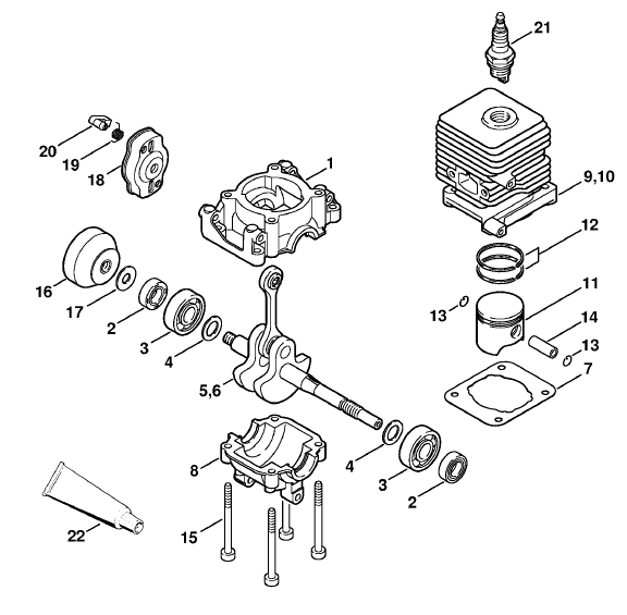 Crankcase, Cylinder