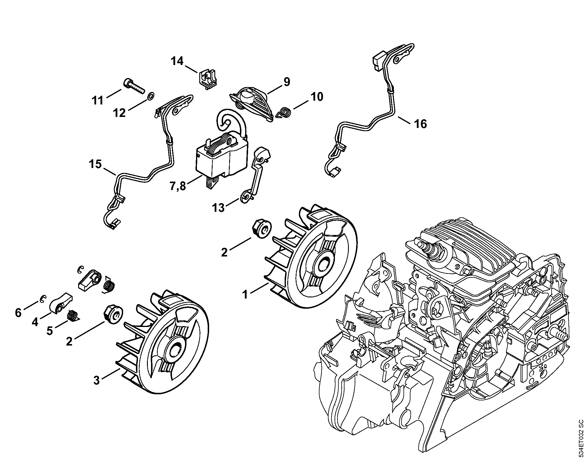Stihl MS 211 Chainsaw (MS211 2-Mix) Parts Diagram, 2-in-1 laser