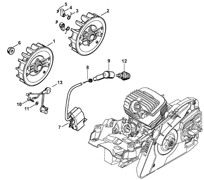 Stihl MS 271 Chainsaw (MS271) Parts Diagram, Cylinder