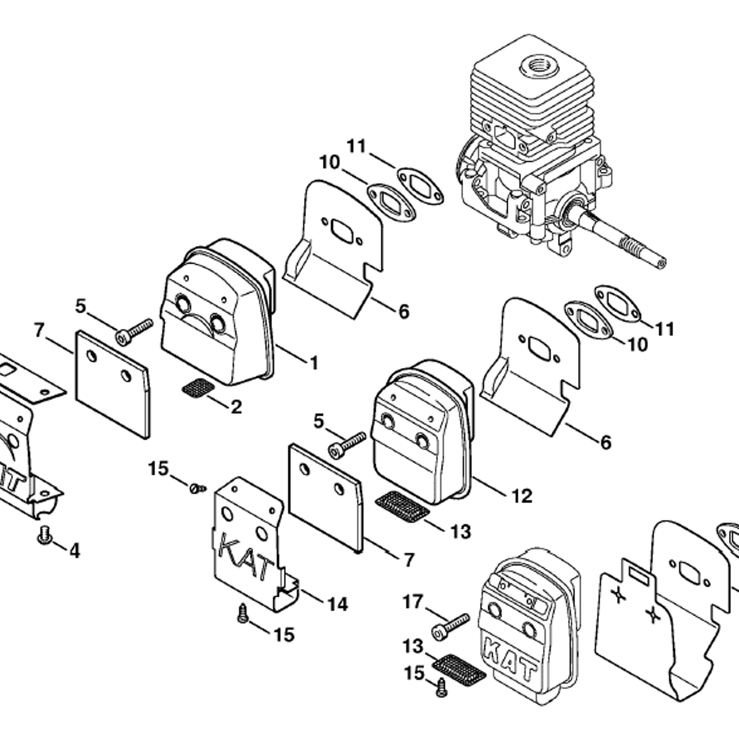 Stihl FS 55 Brushcutter (FS55R-DZ) Parts Diagram, Muffler Cat..