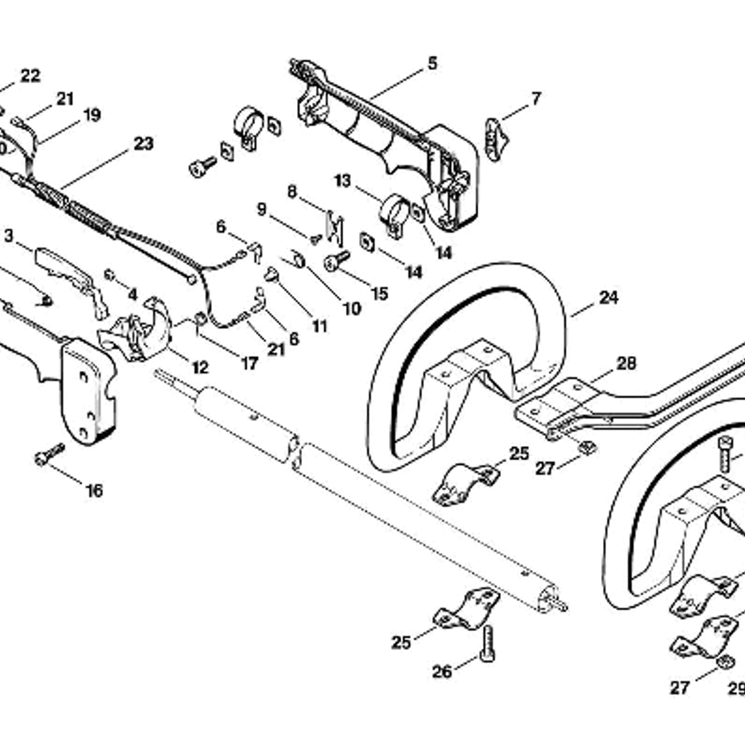 Stihl FS 76 Brushcutter (FS76) Parts Diagram, H-Handle
