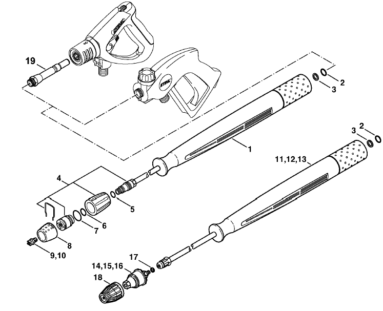 Spray lance-wand