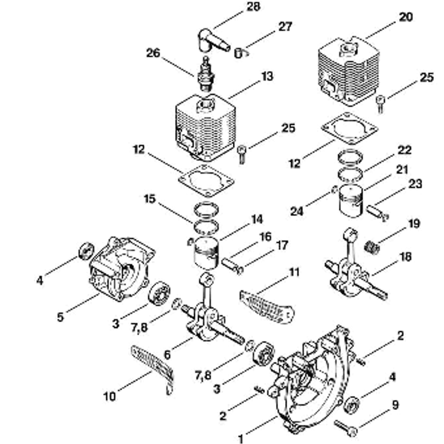 Fs 48 Stihl FS 48 Brushcutter (FS48) Parts Diagram, A-Crankcase, Cylinder