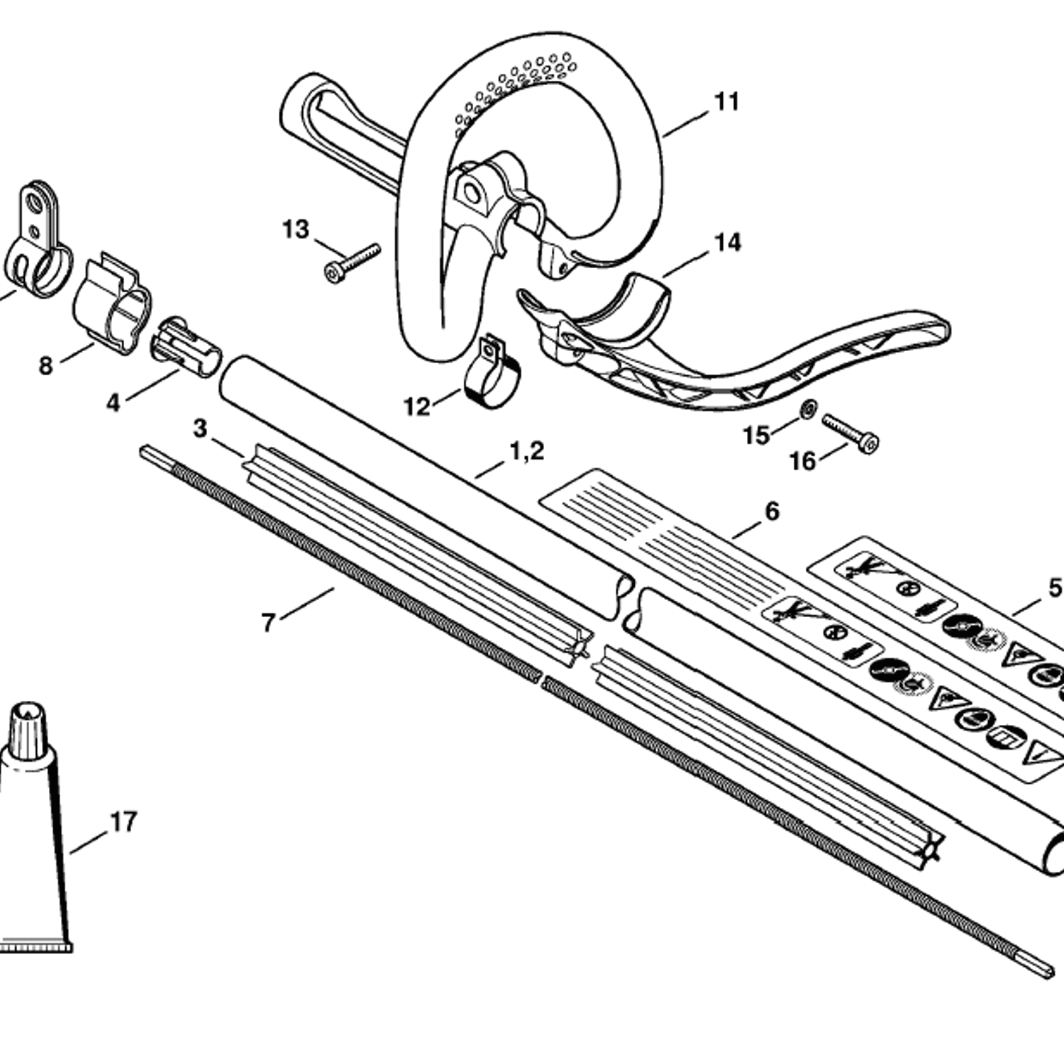 Stihl FS 56 BRUSHCUTTER (FS56R) Parts Diagram, Drive tube assembly ...