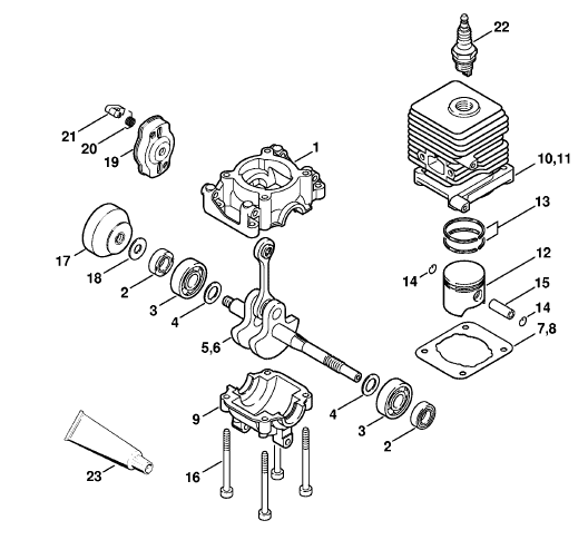 Crankcase, Cylinder
