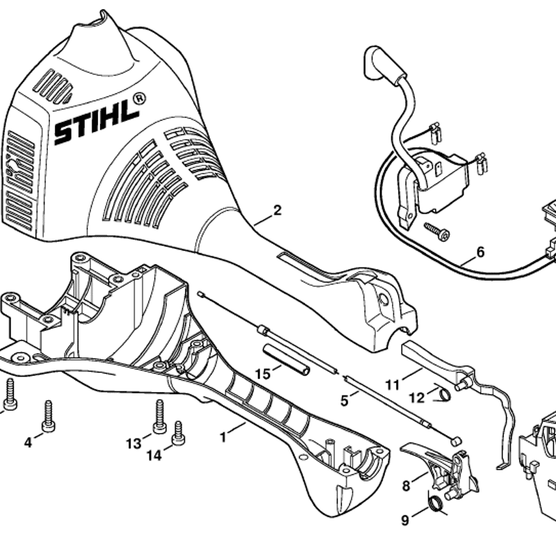 Stihl KM 55 RC-E Engine (KM 55 RC-E) Parts Diagram, Engine housing ...