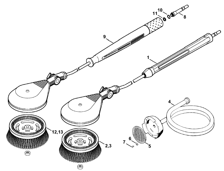 Rotory washing brush