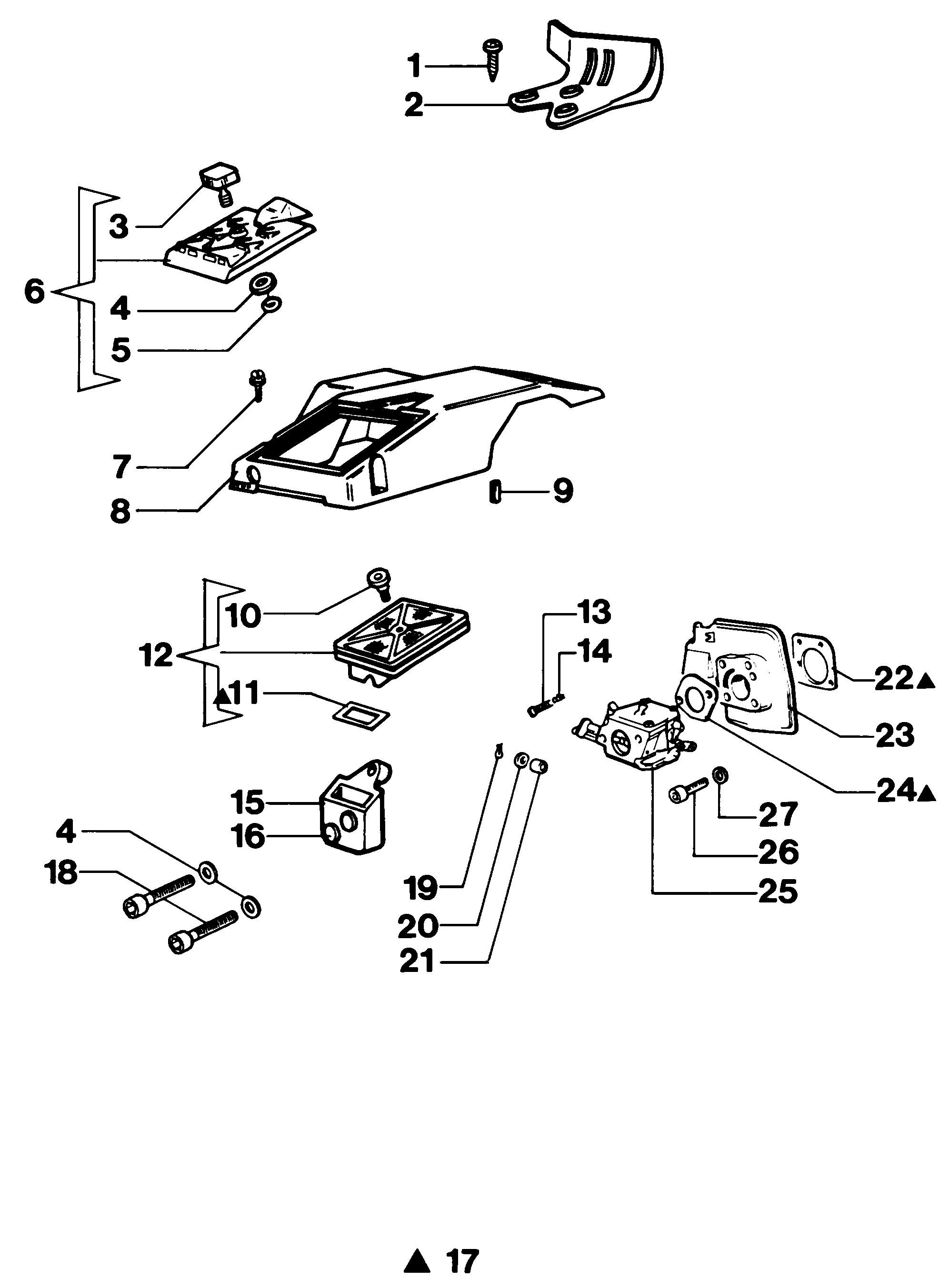 Air filter and carburetor