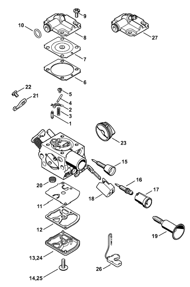 Stihl MS 261 Chainsaw (MS261 CQZ) Parts Diagram, Carburetor bracket