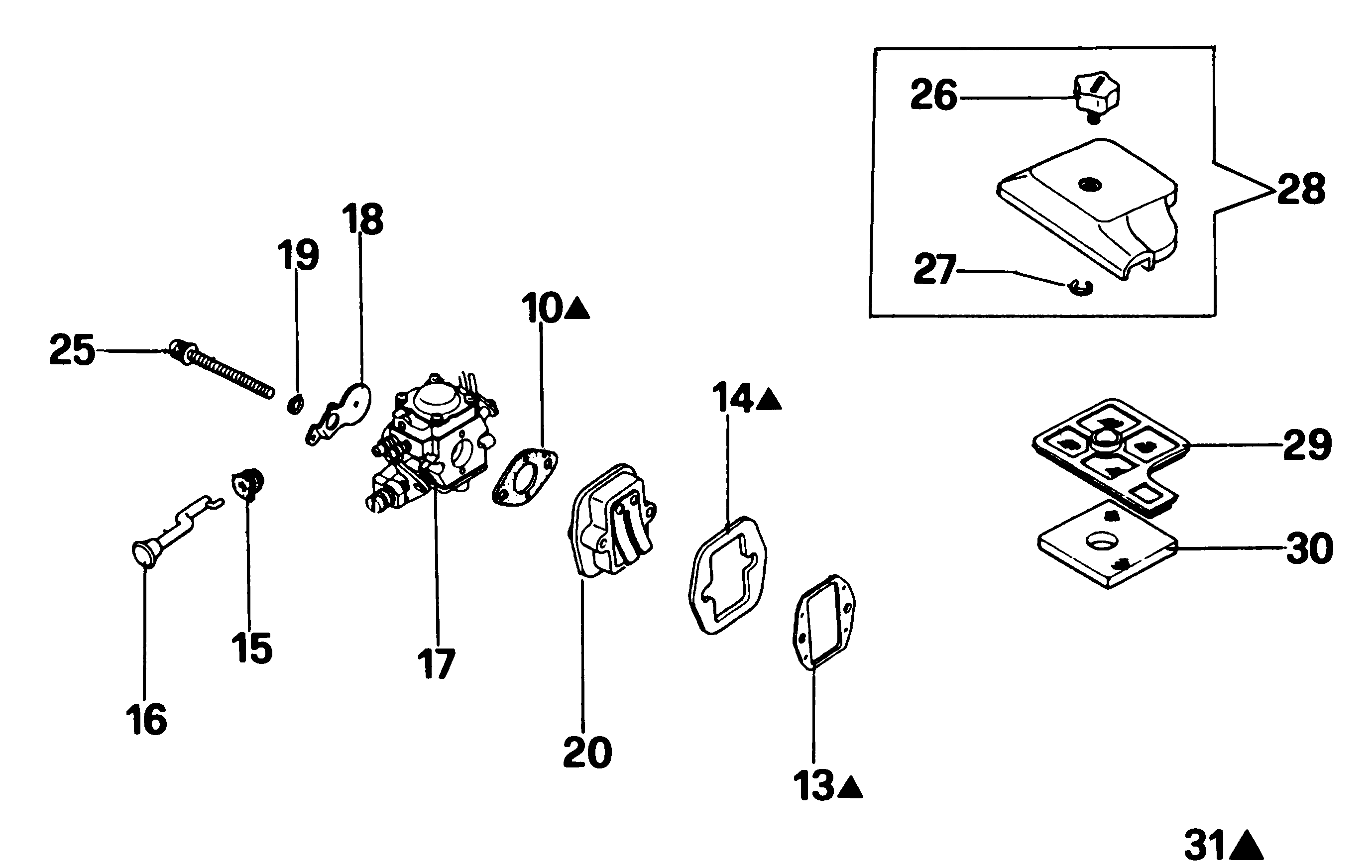 Air filter and carburetor