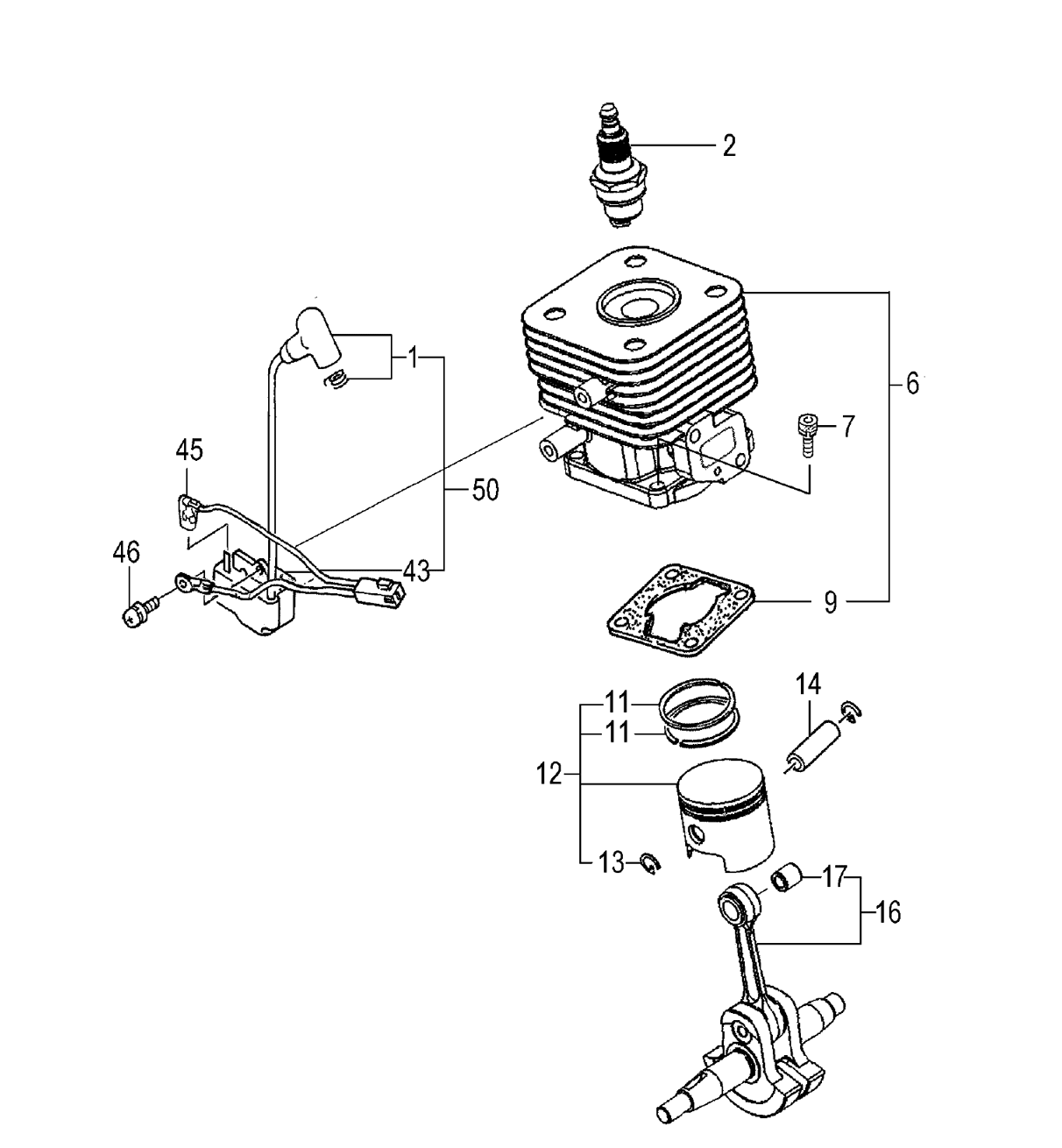 CYLINDER/PISTON/CRANK SHAFT