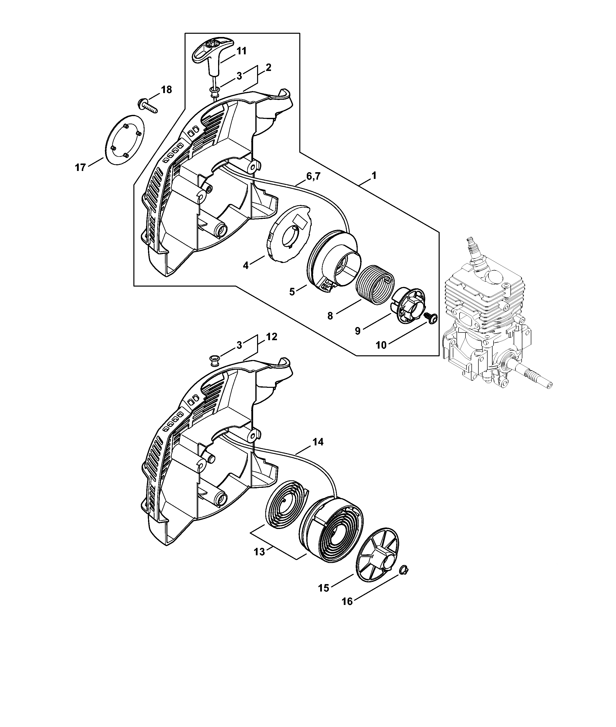 Rewind Starter KM 56 C