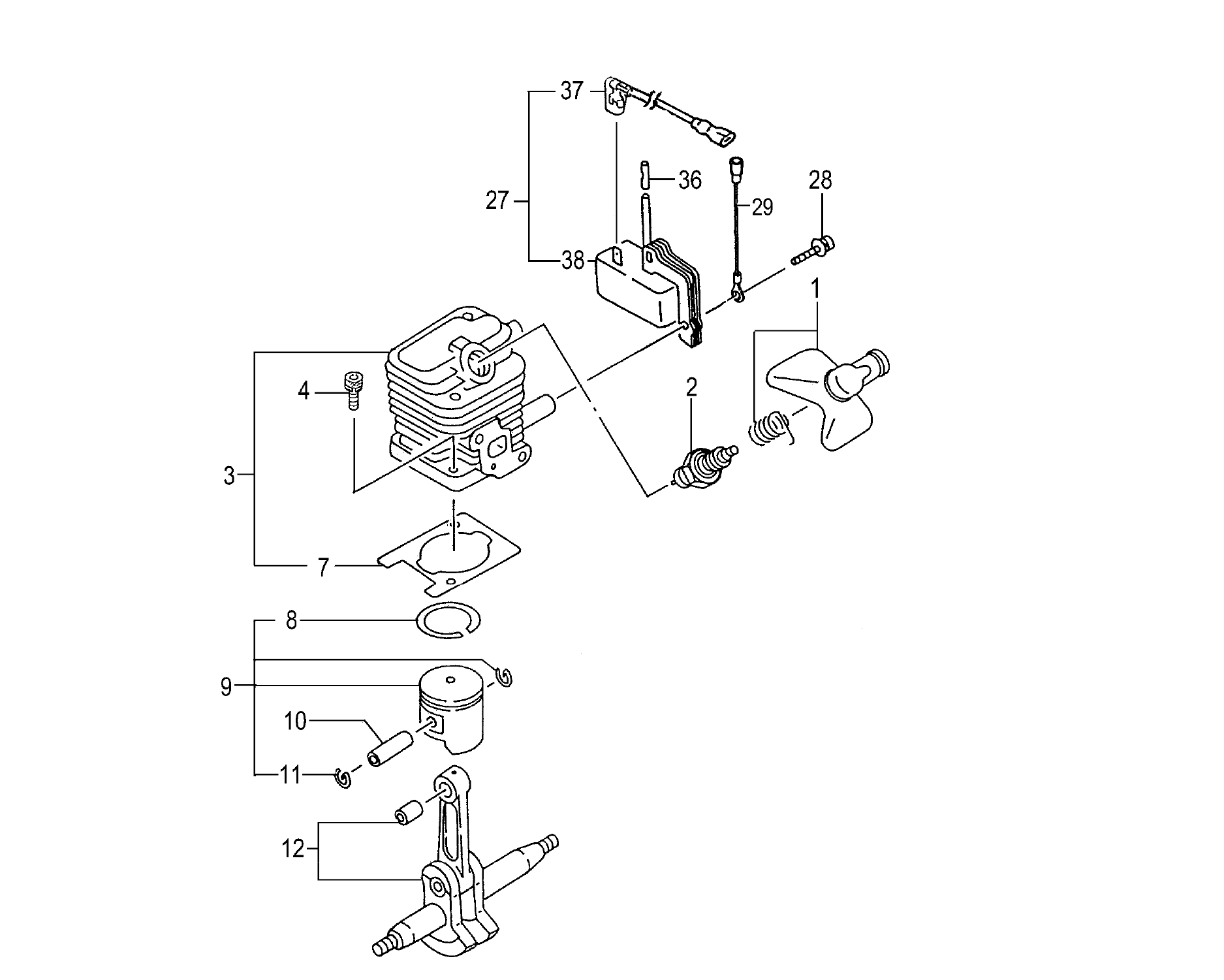 CYLINDER/PISTON/CRANK SHAFT